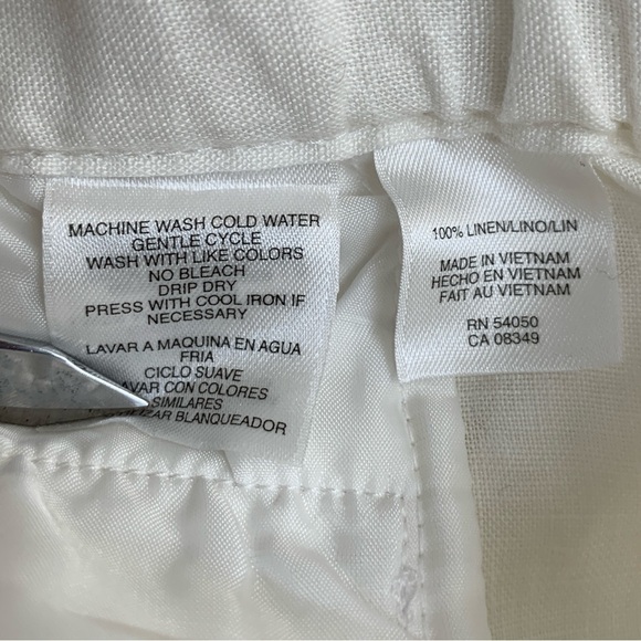 Jones New York Signature Pants Womens 10 White Elastic Waist Straight Leg - Picture 6 of 7